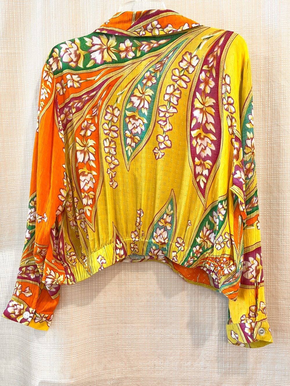 Haute Hippie Cropped Top Paisley Boho Vibrant Festival Playful - Picture 12 of 15
